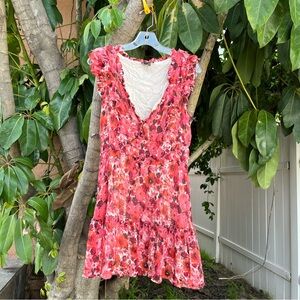 PAIGE Muriel Floral Silk Chiffon Mini Dress